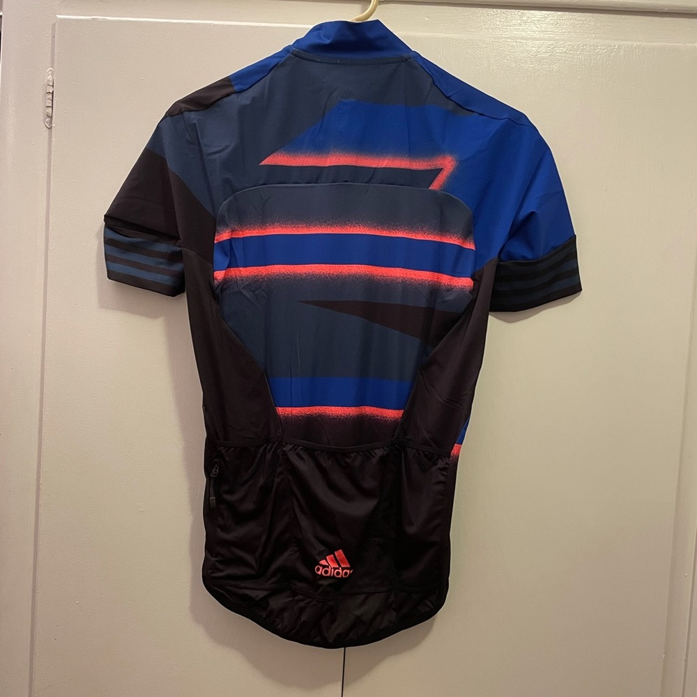 adidas Men's Blue and Black Cycling Shirt - Picture 2 of 3